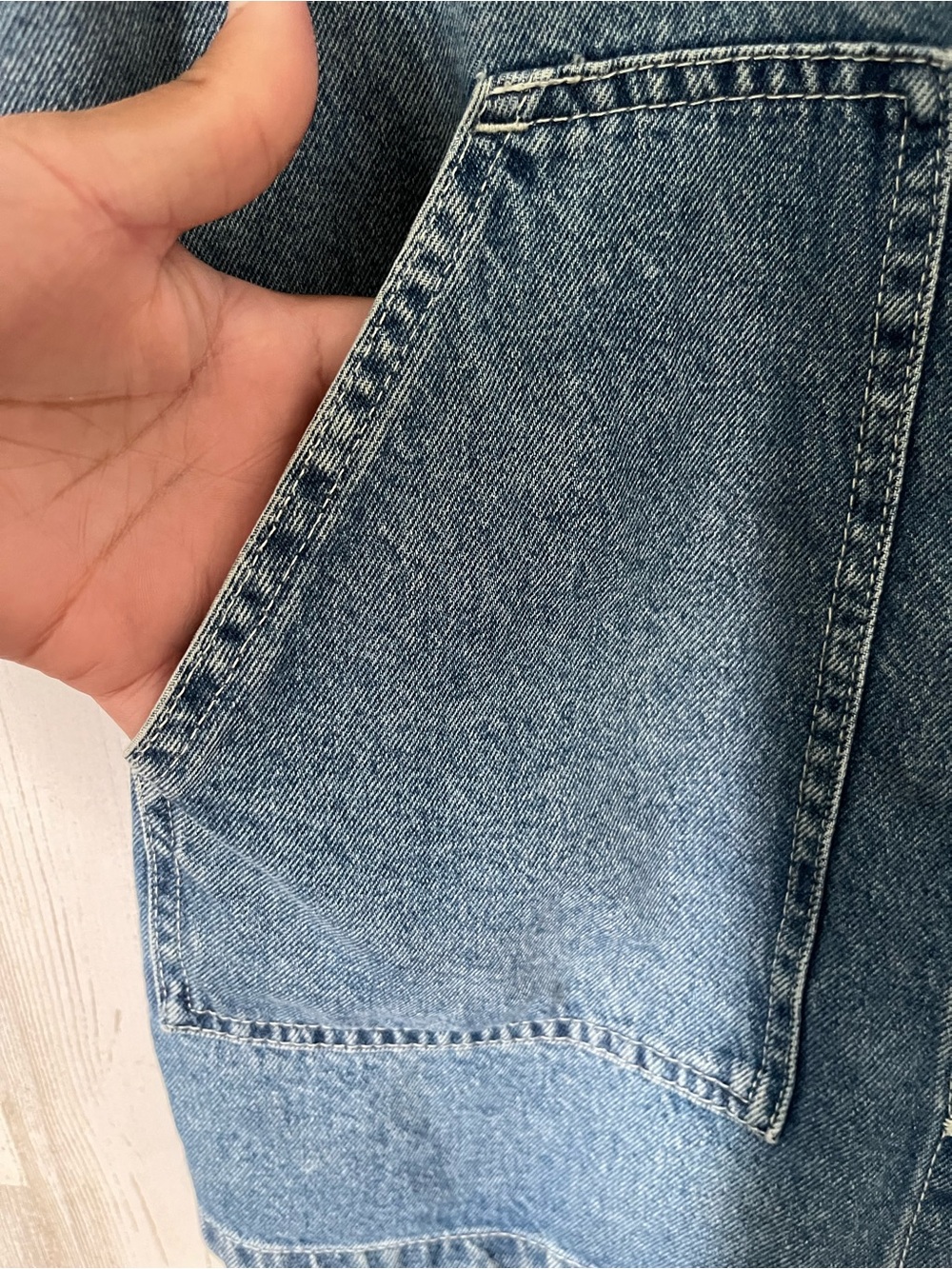 & Denim Women's Denim Overall Dress w/Pockets Size 10 - Picture 4 of 8